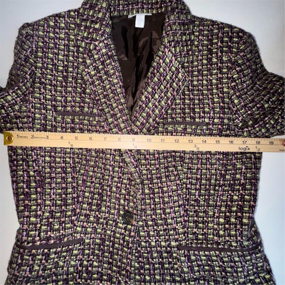 Charter Club Blazer Jacket Womens Size 8 Tweed Quite Luxury Dark Academia Lined - Picture 11 of 12